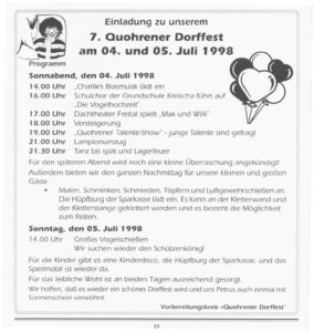 Werbung Quohrener Dorffest 1998